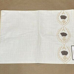 Off White Embroidered Rectangular Table Placemat 1 Pc